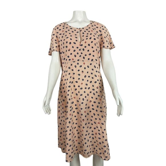 Maeve Dresses & Skirts - Anthropologie Maeve Geoplanes Dress 10 Short Sleeve Peach Floral